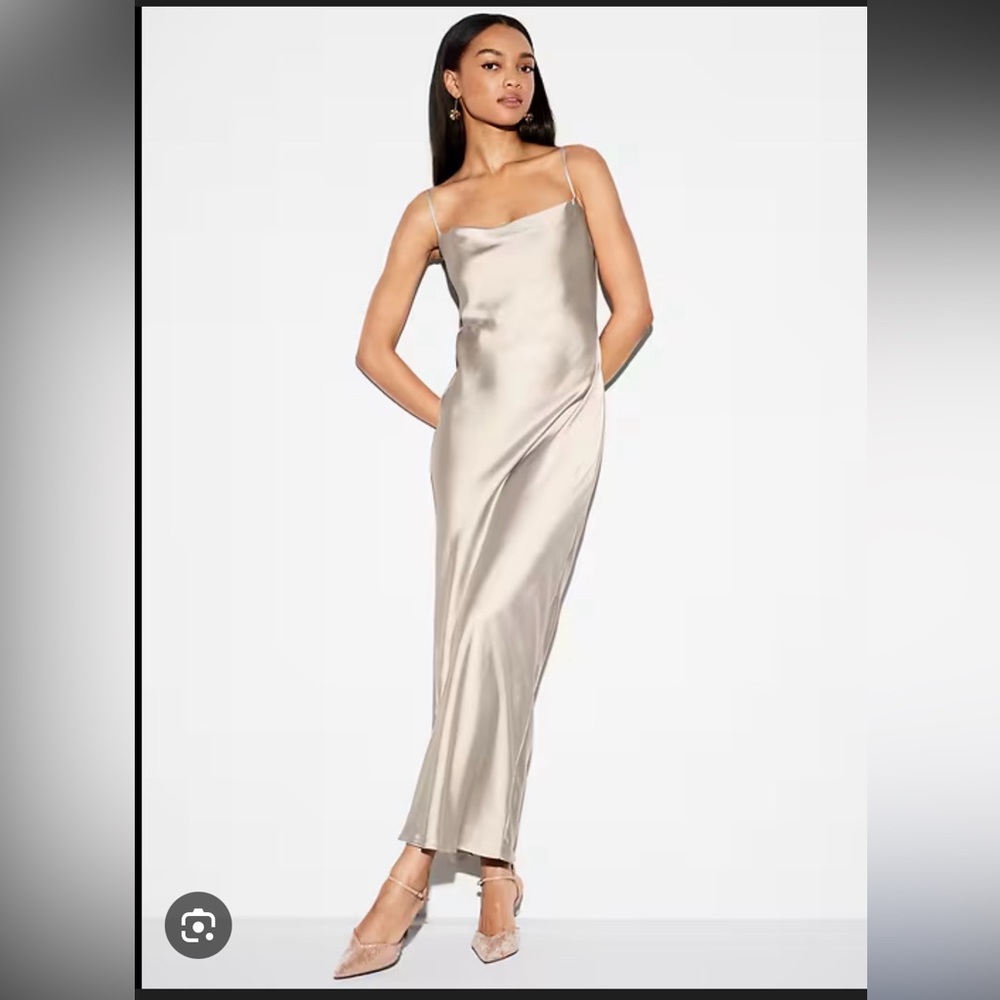 The Occasion by Old Navy Satin Cowl Maxi Dress in size medium, champagne